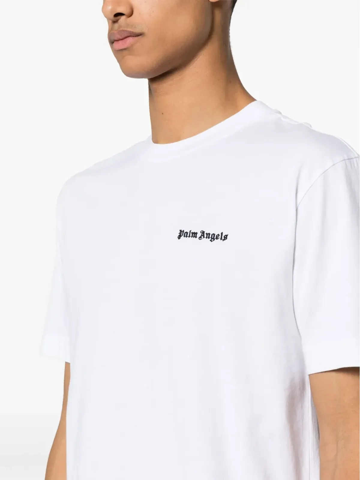 Palm Angels ロゴ刺繍 コットン Tシャツ - 画像5