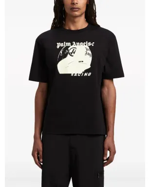 Palm Angels ヘルメット コットン Tシャツ ブラック - サムネイル3