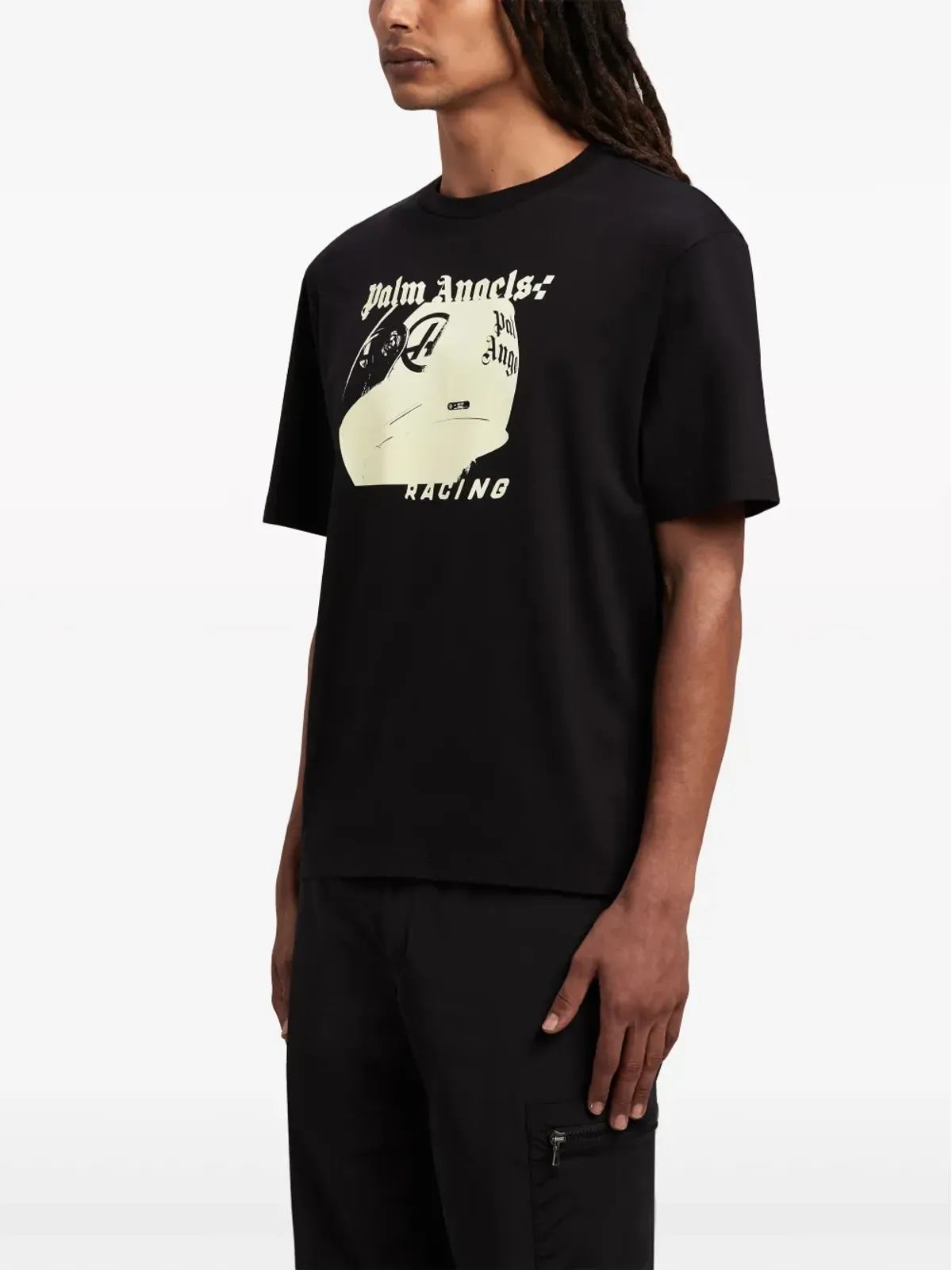 Palm Angels ヘルメット コットン Tシャツ ブラック - 画像4