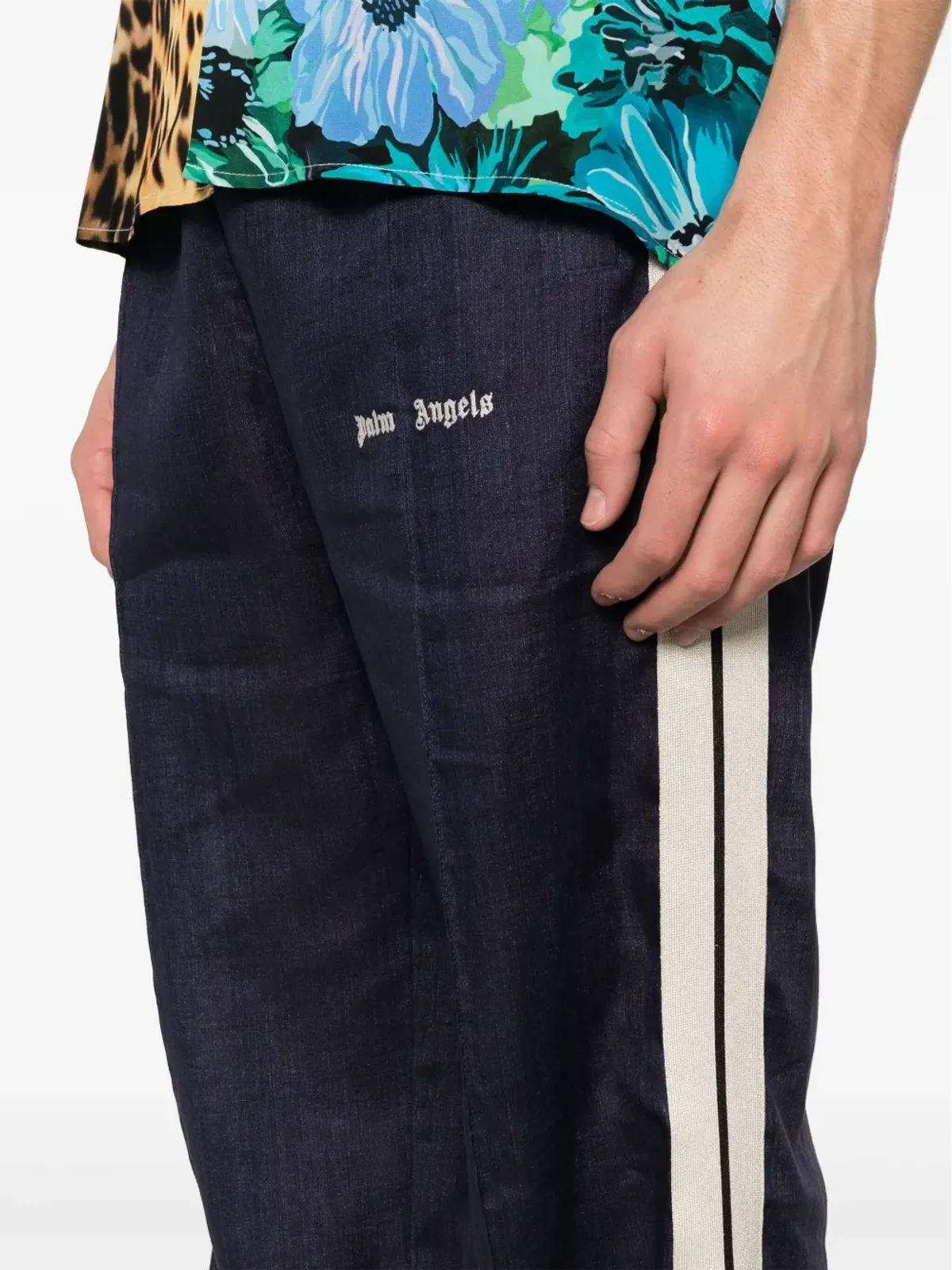 Palm Angels ロゴプリント リネン トラックパンツ - 画像5