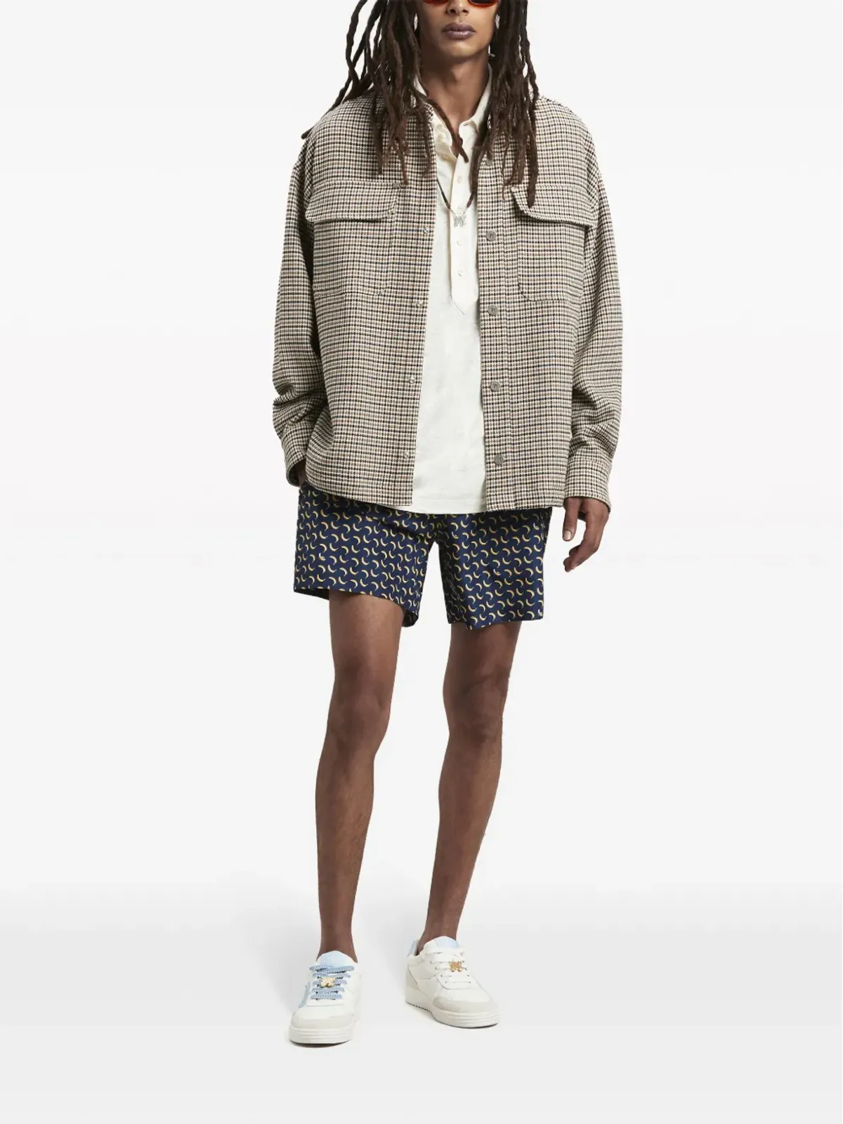 Palm Angels ロゴプリント チェック柄 オーバーシャツ - Neutrals - 画像2