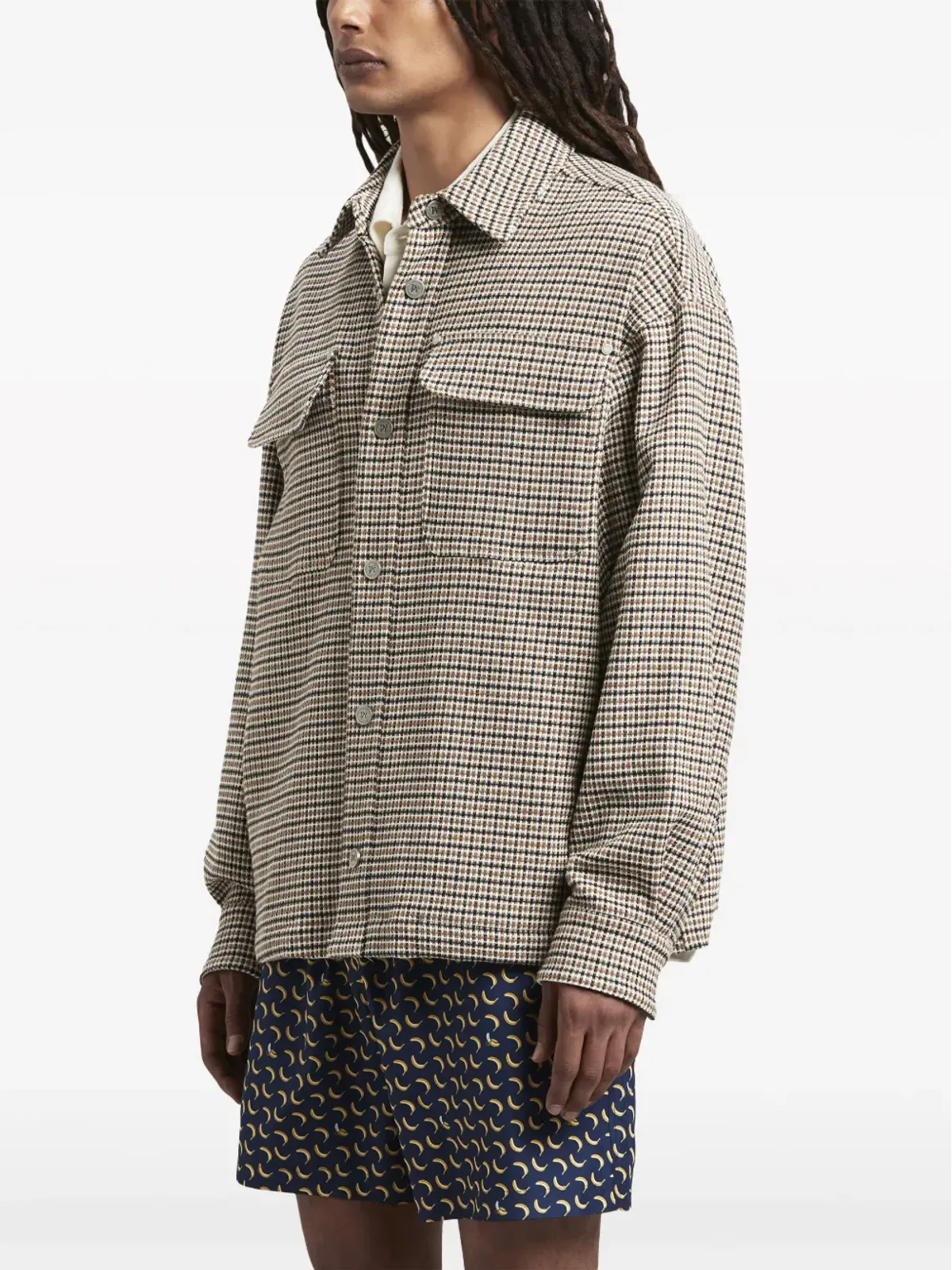 Palm Angels ロゴプリント チェック柄 オーバーシャツ - Neutrals - 画像4
