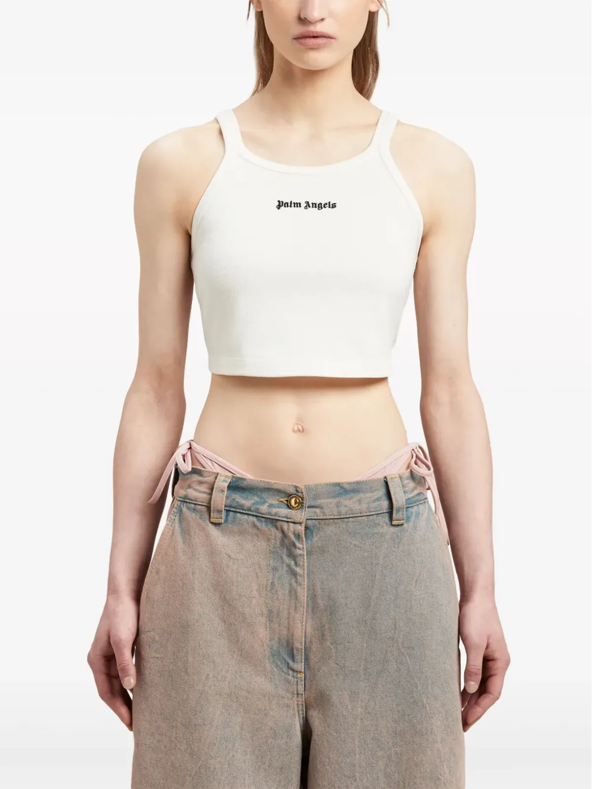 Palm Angels ロゴプリント コットン タンクトップ - 画像3