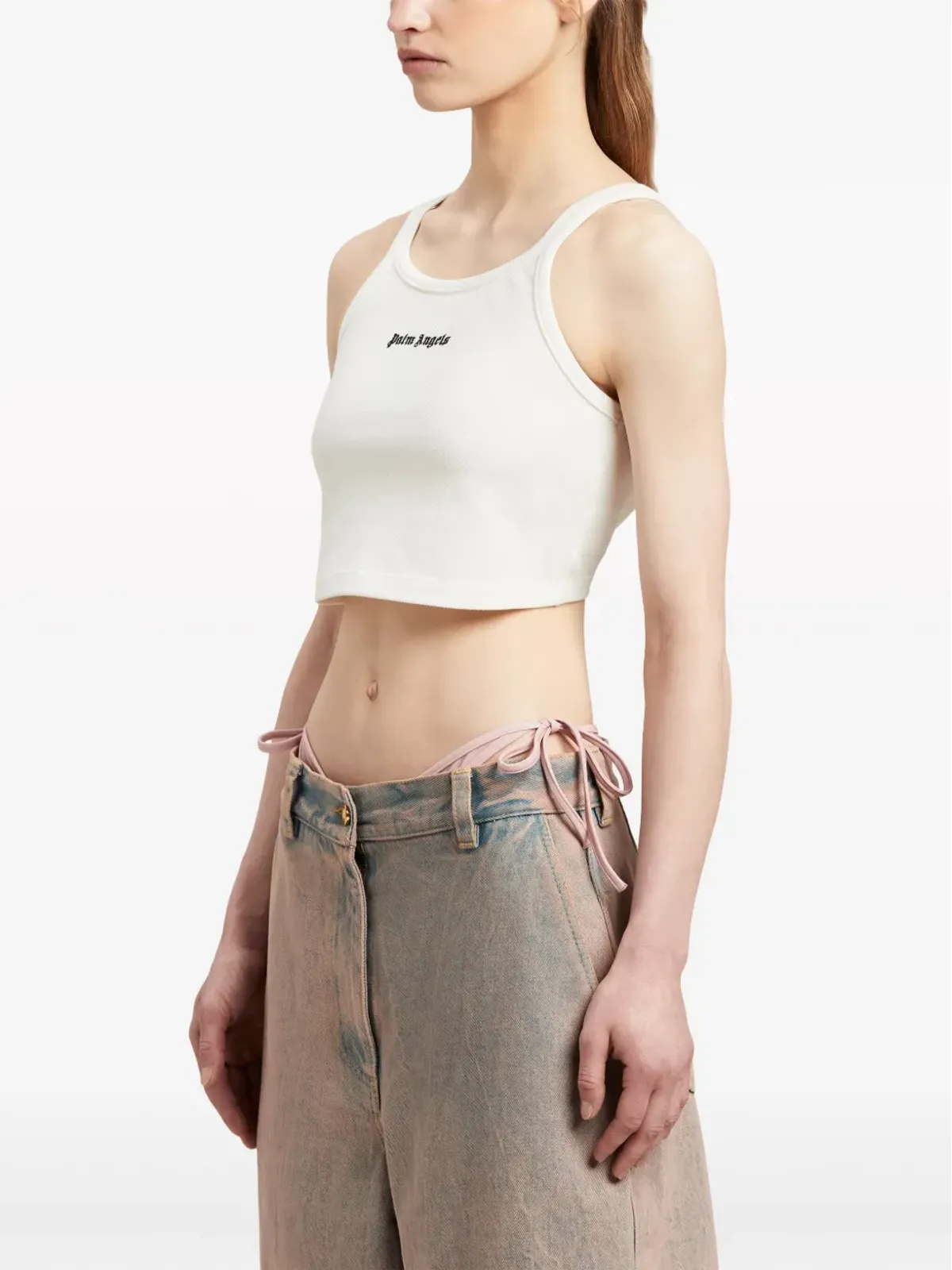 Palm Angels ロゴプリント コットン タンクトップ - 画像4