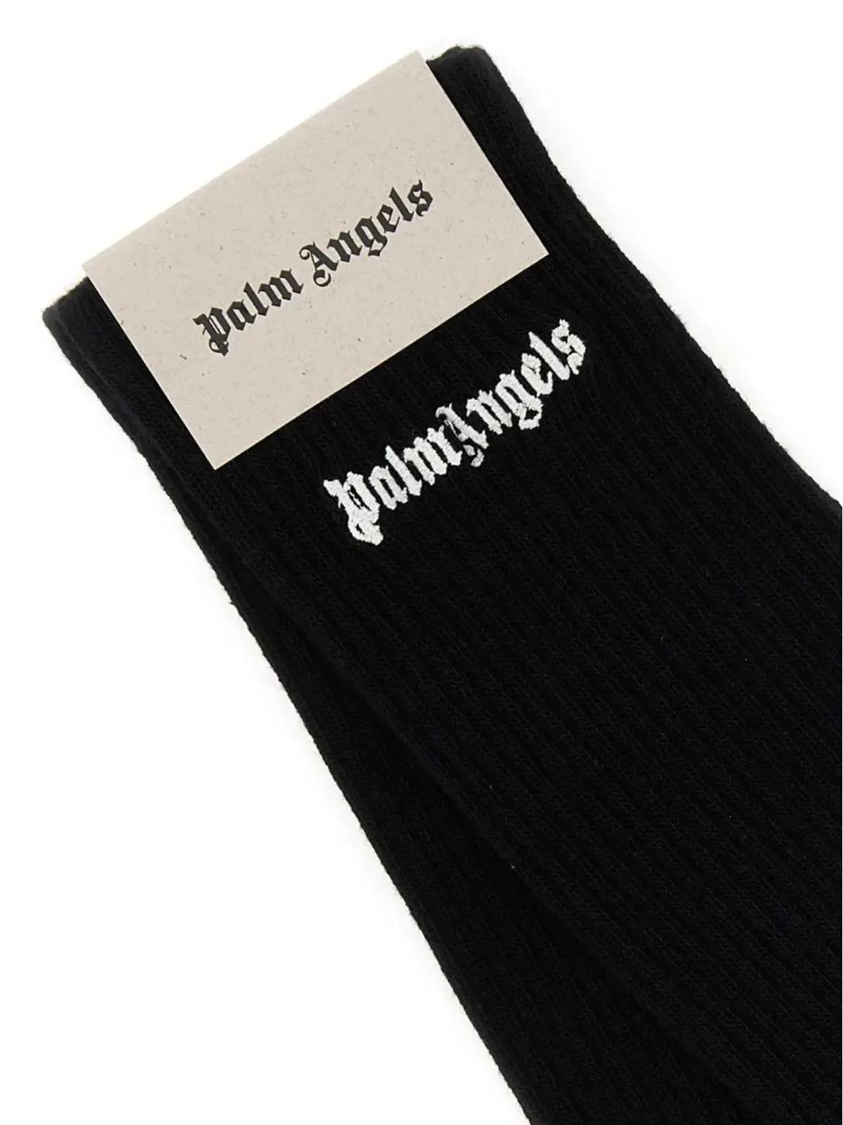 Palm Angels ロゴ刺繍 カーフ丈ソックス - ブラック - 画像3