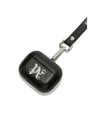 Palm Angels モノグラムプリント レザー AirPods ケース - ブラック - サムネイル2