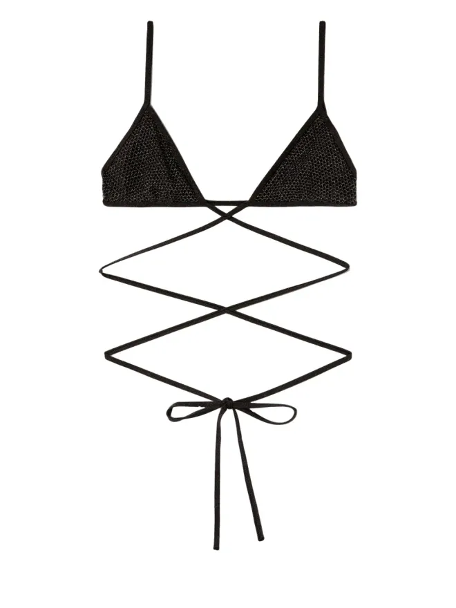 Palm Angels Palm Angels ラメ入りクリスクロスビキニトップの商品画像