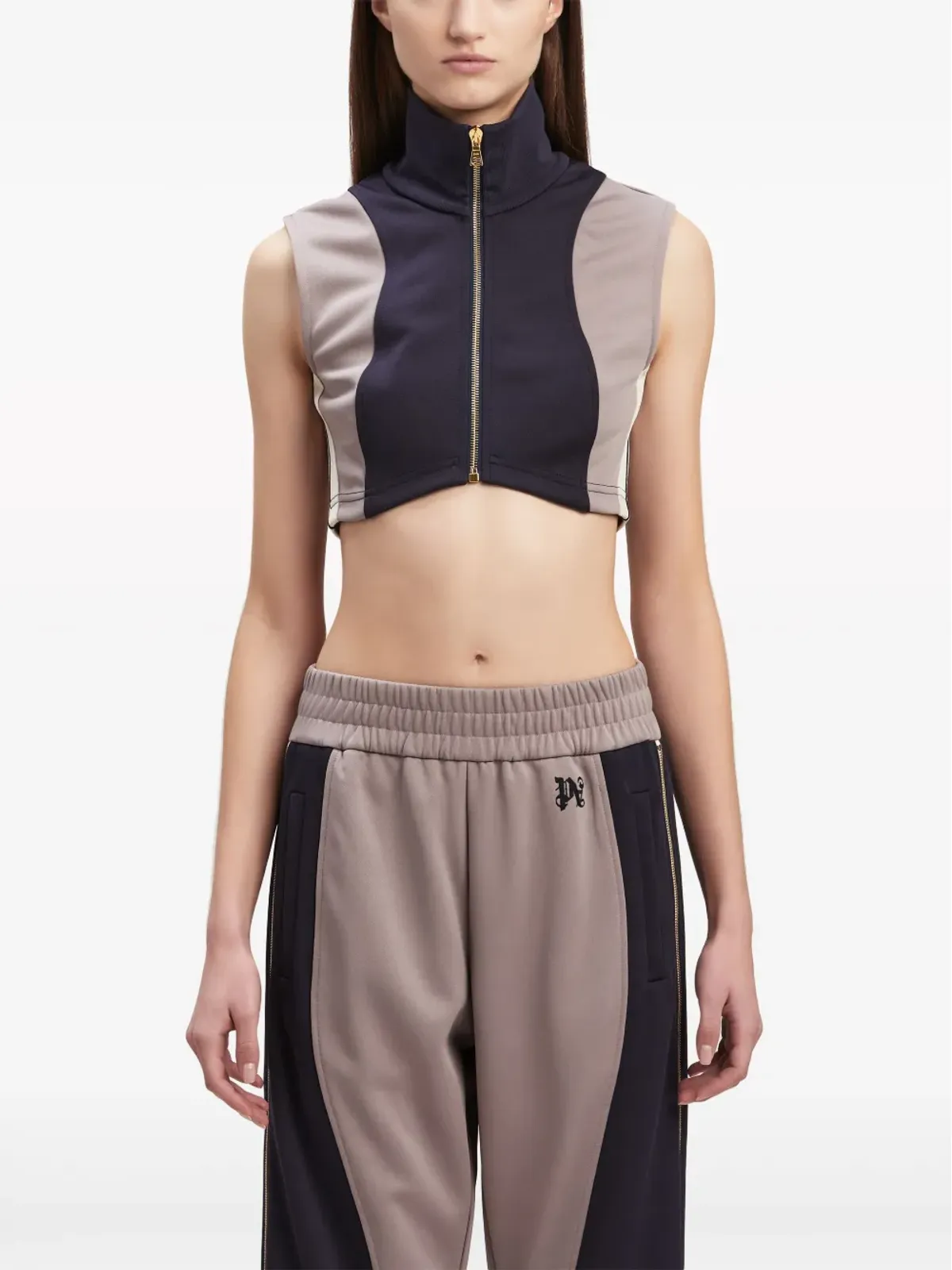 Palm Angels PAモノグラム クロップド トラックベストトップ - 画像3