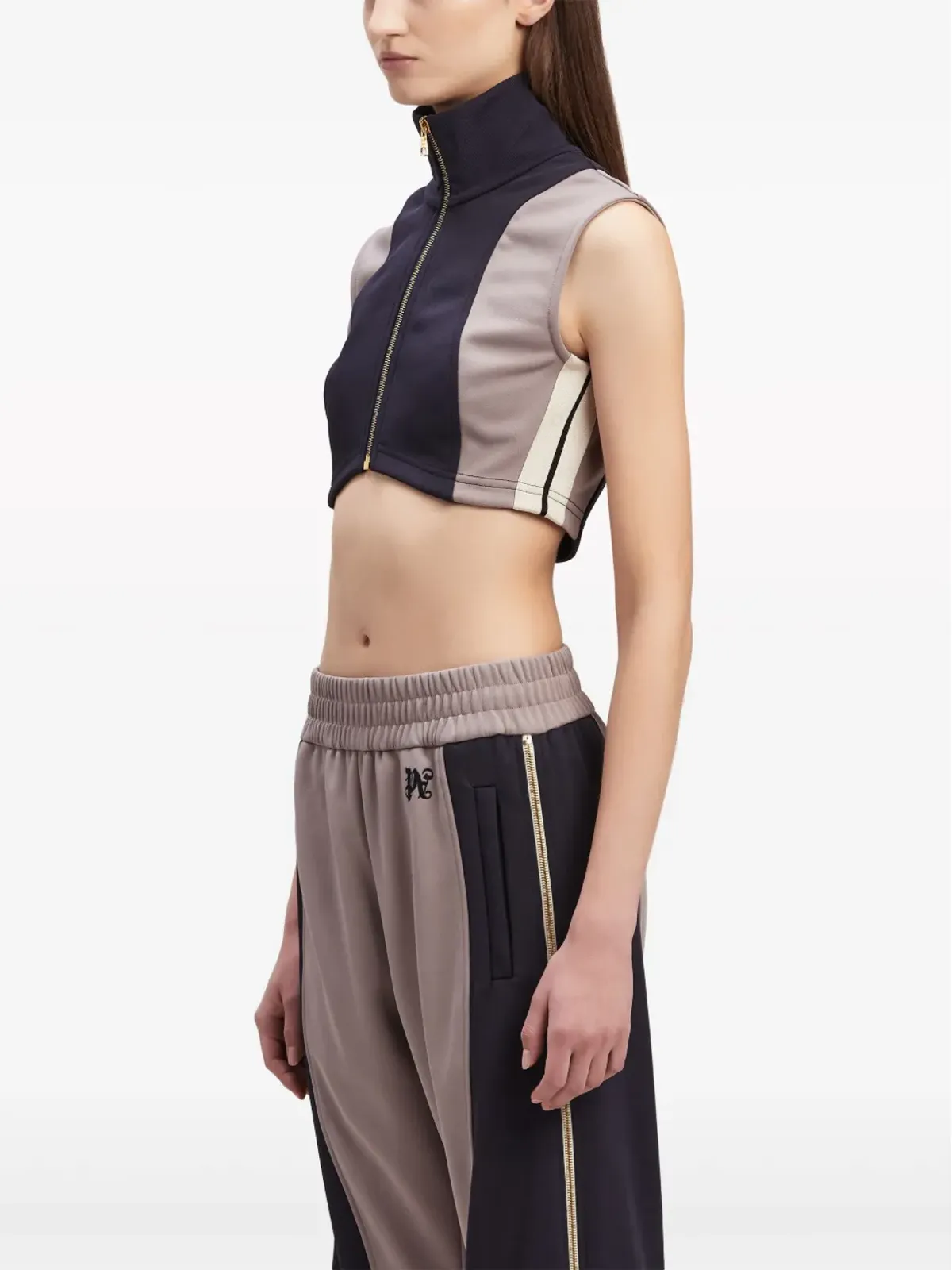 Palm Angels PAモノグラム クロップド トラックベストトップ - 画像4