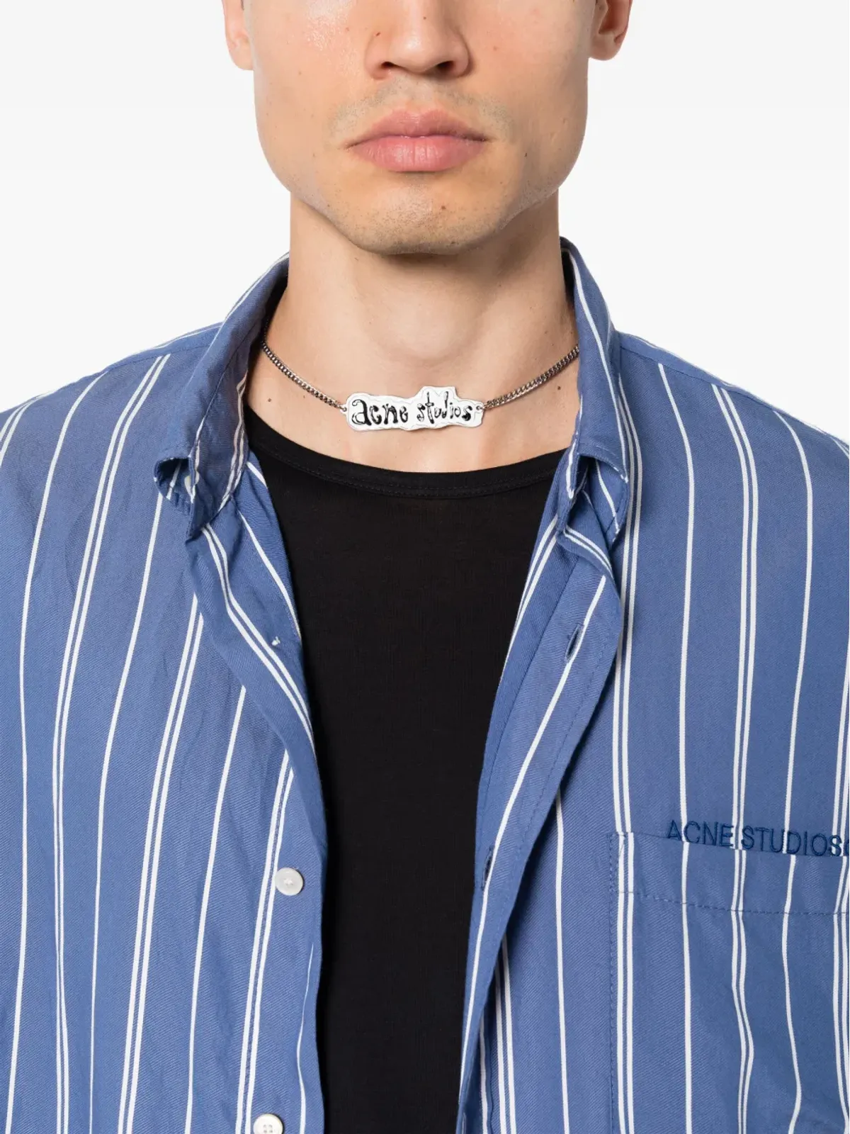 Acne Studios ロゴペンダントチェーンリンクネックレス - 画像2