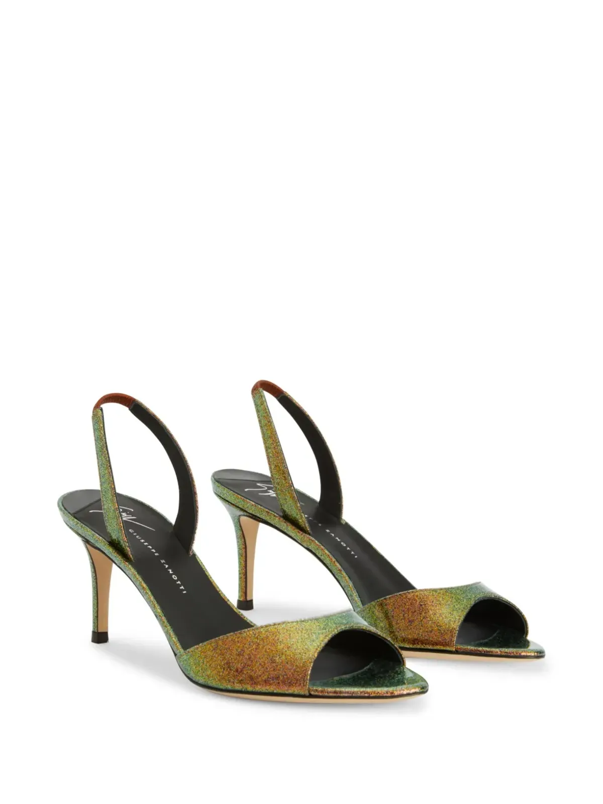 Giuseppe Zanotti リリベス70mmスリングバックサンダル - グリーン - 画像2