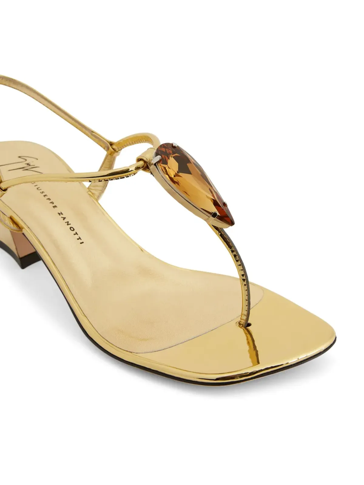 Giuseppe Zanotti アントニア 45mm ラインストーン装飾 トングサンダル - ゴールド - 画像4