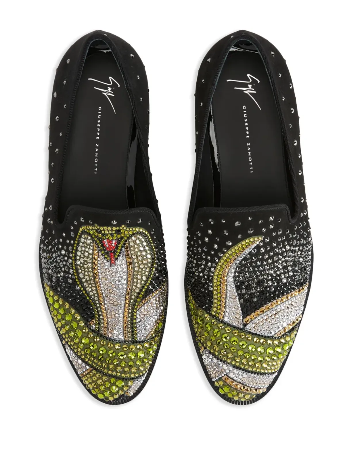 Giuseppe Zanotti GZ-Python クリスタル装飾 ローファー - ブラック - 画像4