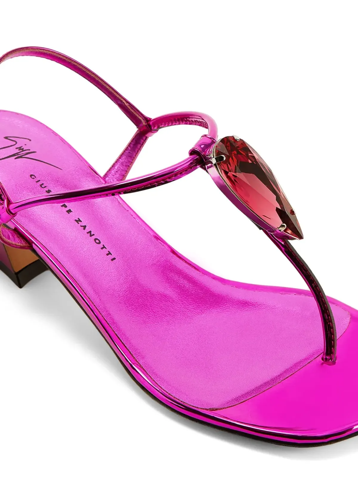 Giuseppe Zanotti Anthonia レザーサンダル ピンク - 画像4