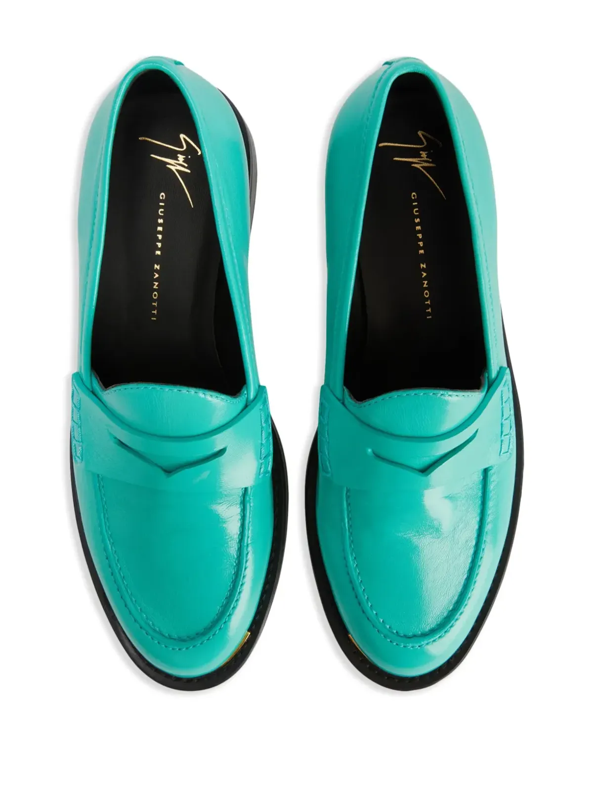 Giuseppe Zanotti ファリダ パテントレザー ローファー - グリーン - 画像4