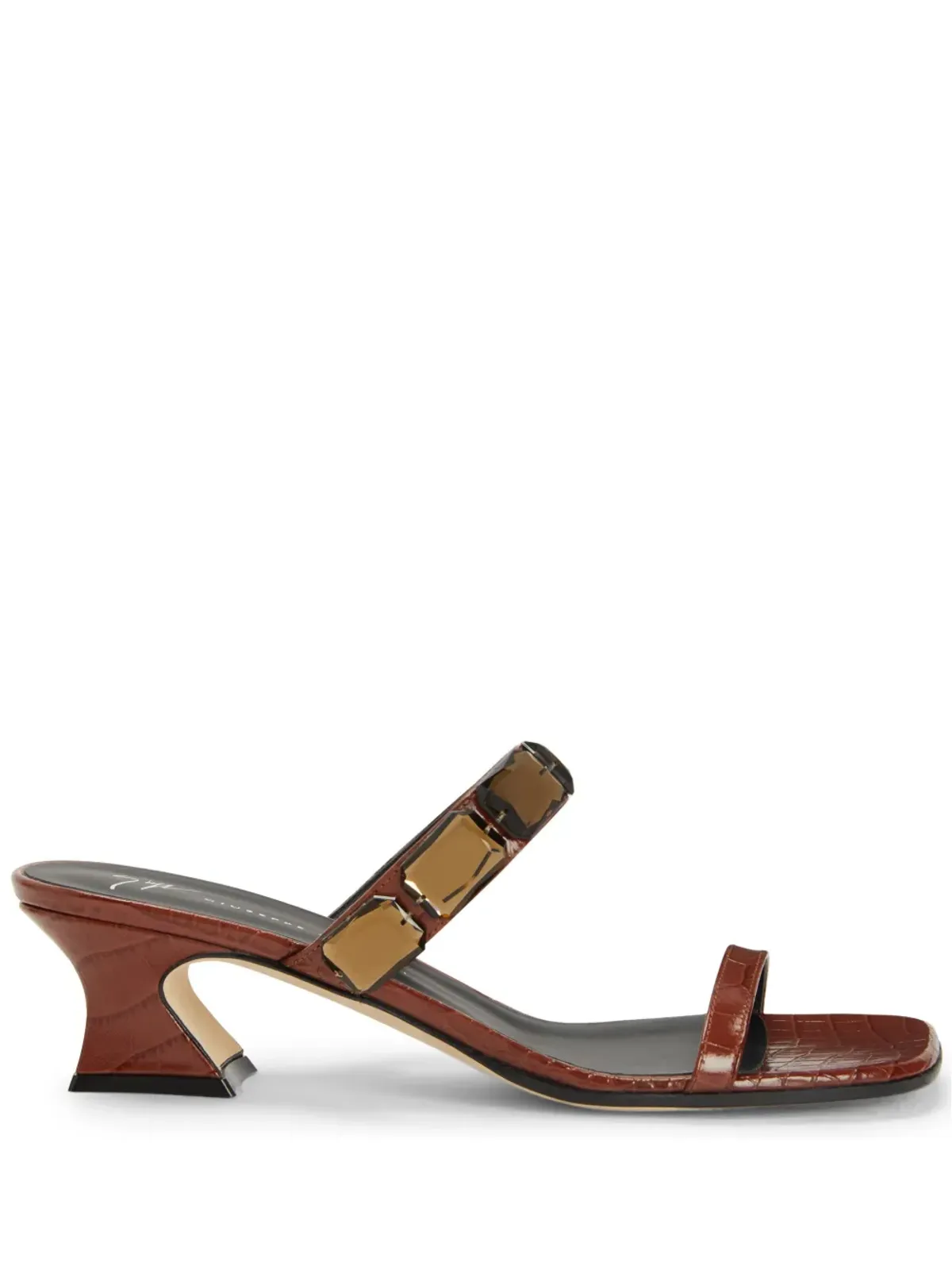 Giuseppe Zanotti Flaminia 45mm スクエアトゥ サンダル - ブラウン - 画像1