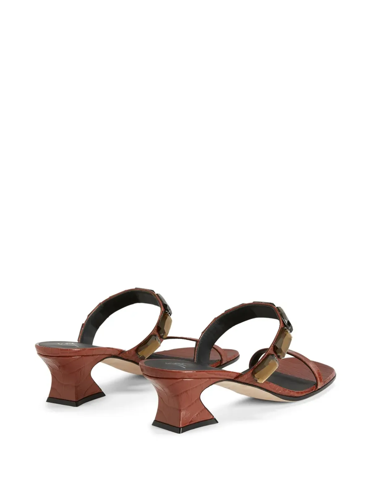 Giuseppe Zanotti Flaminia 45mm スクエアトゥ サンダル - ブラウン - 画像3