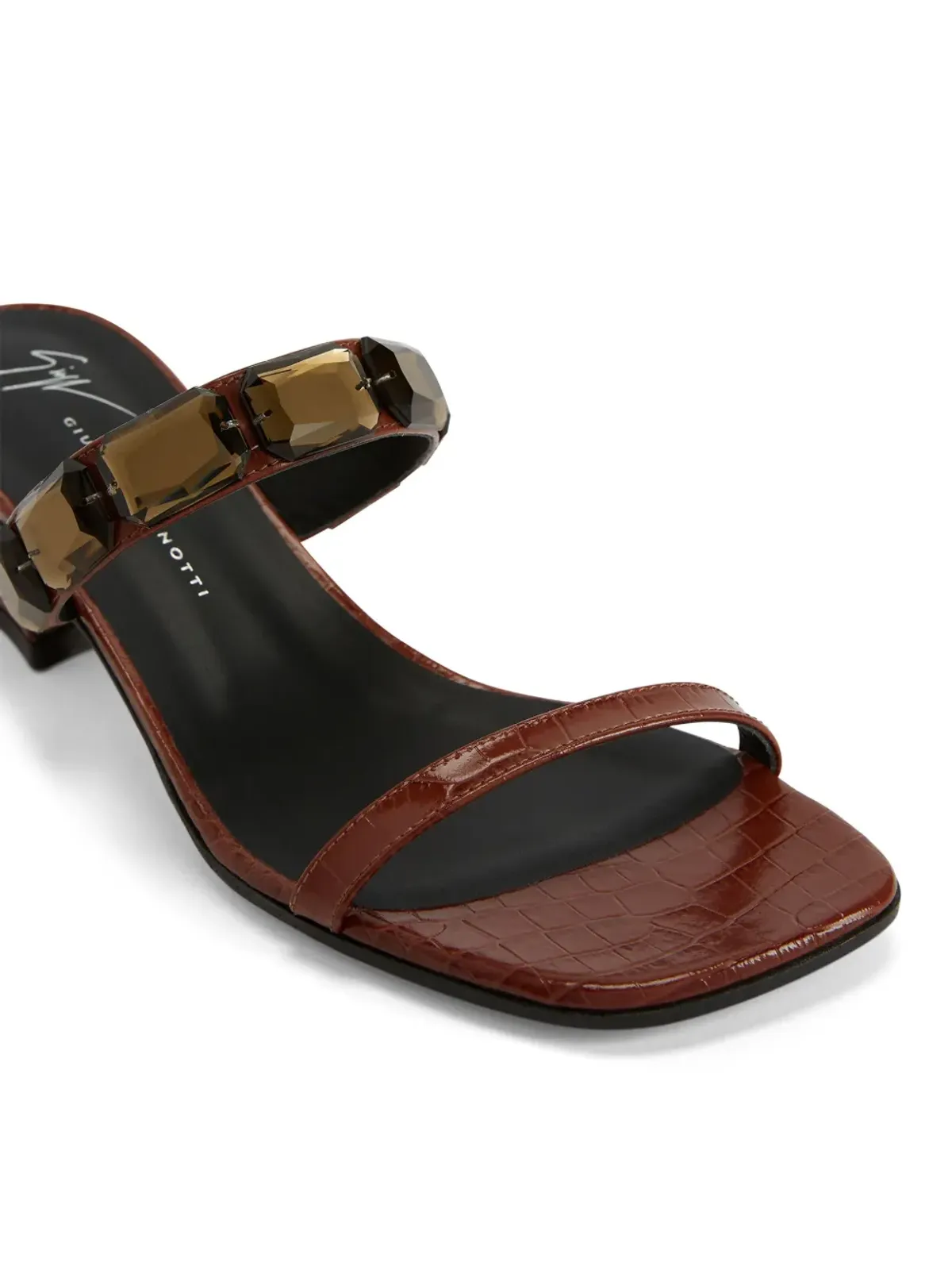 Giuseppe Zanotti Flaminia 45mm スクエアトゥ サンダル - ブラウン - 画像4