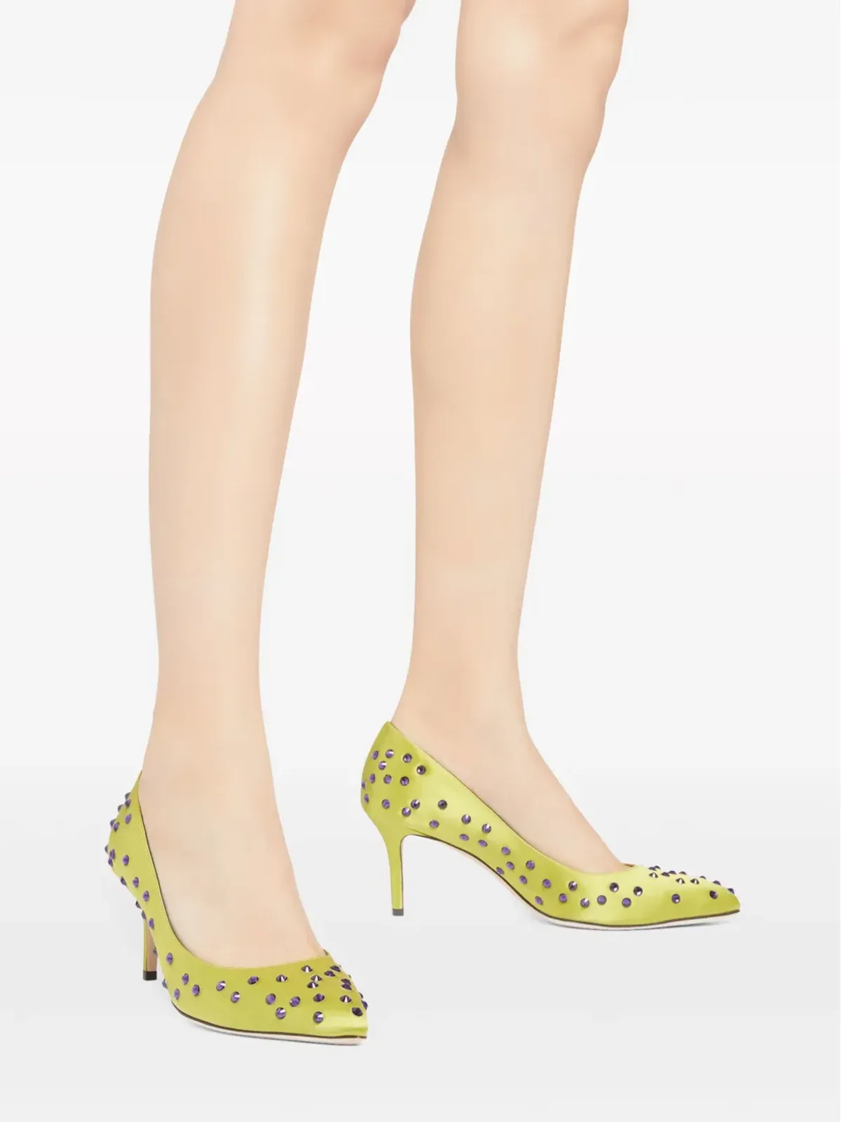 Giuseppe Zanotti Jakye Precious サテンパンプス グリーン - 画像5