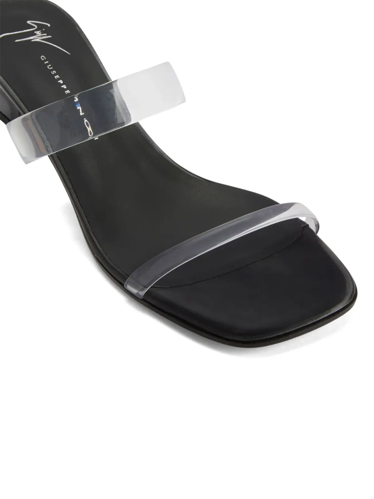 Giuseppe Zanotti Aude Plexi 45mm オープントゥミュール ブラック - 画像4
