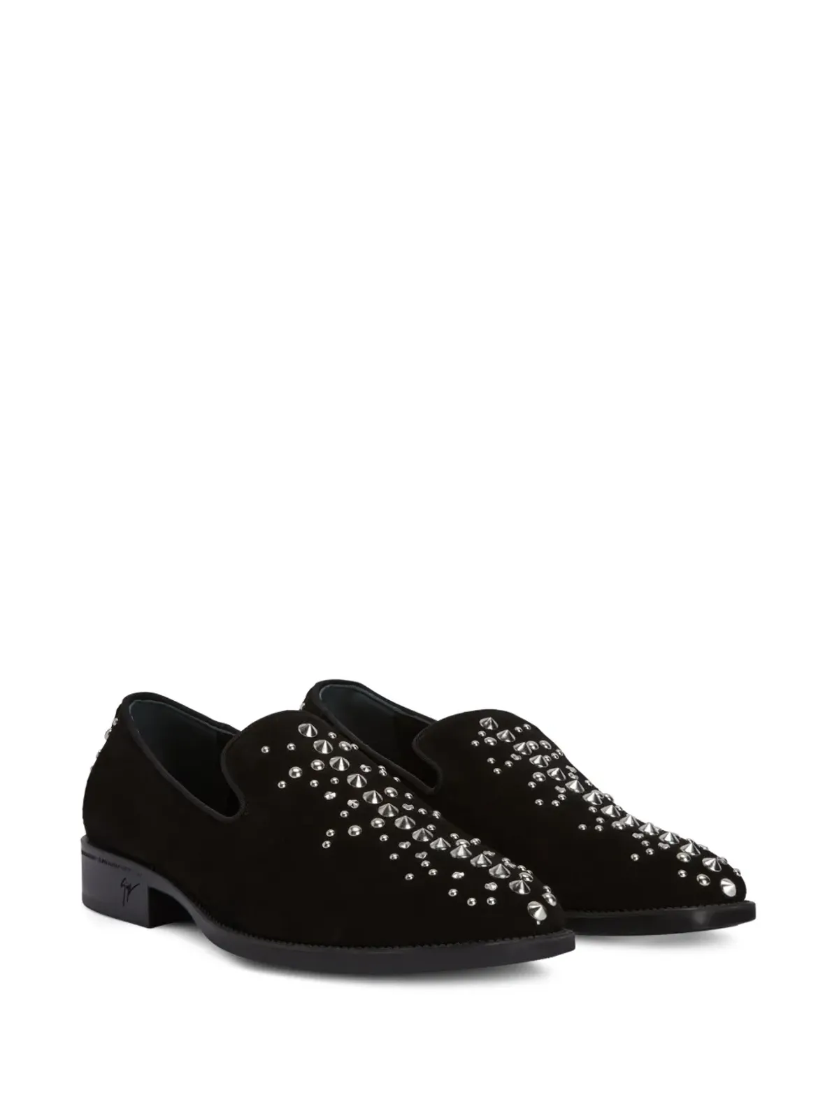 Giuseppe Zanotti アルフレッドソン 15mm スタッズ付き ローファー ブラック - 画像2