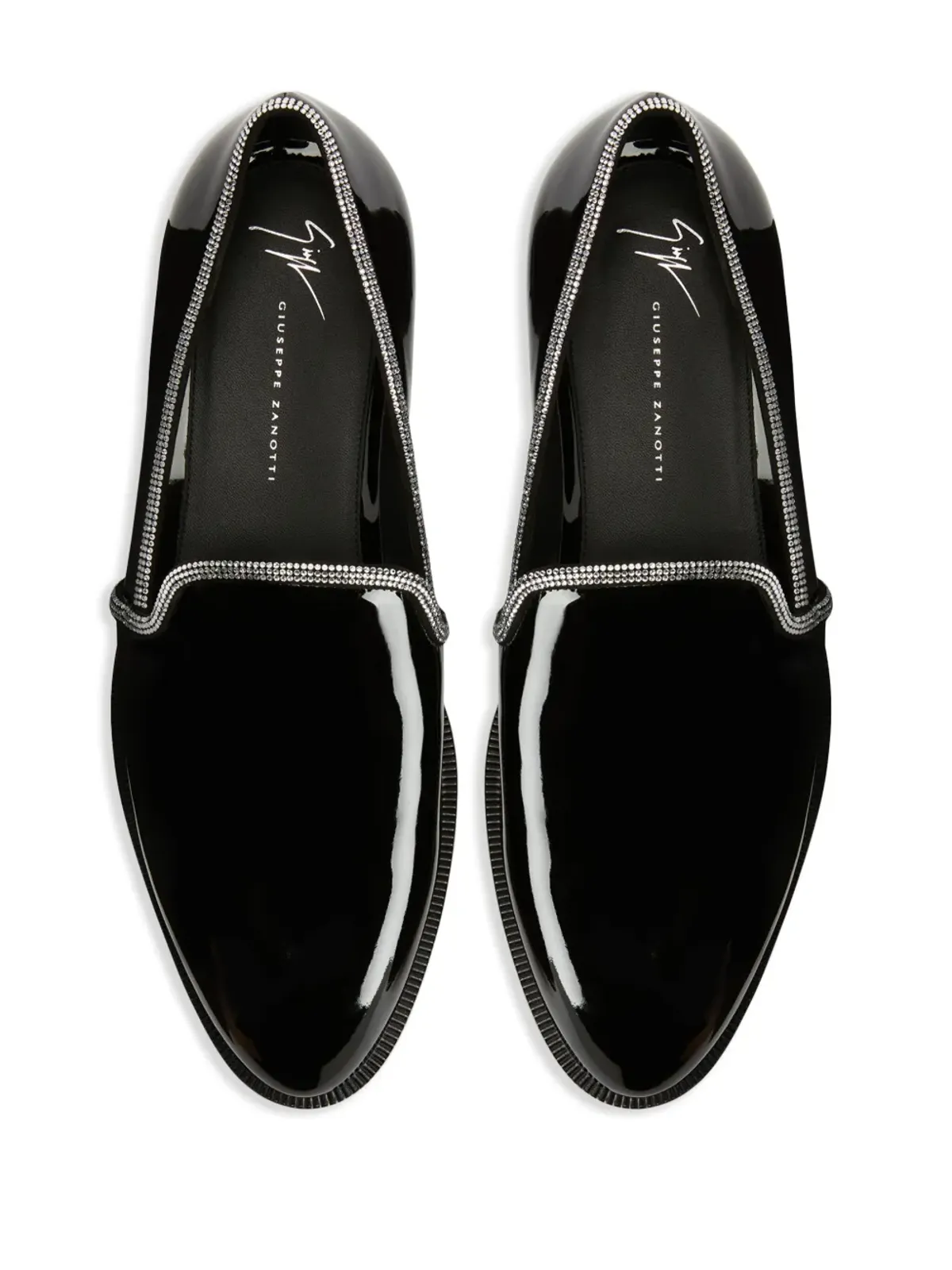 Giuseppe Zanotti アリエース クリスタルをあしらった ローファー - 画像4