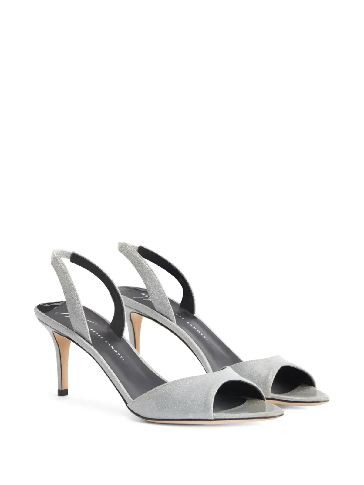 Giuseppe Zanotti Lilibeth 70mm レザーサンダル - シルバー - 画像2