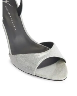 Giuseppe Zanotti Lilibeth 70mm レザーサンダル - シルバー - サムネイル4