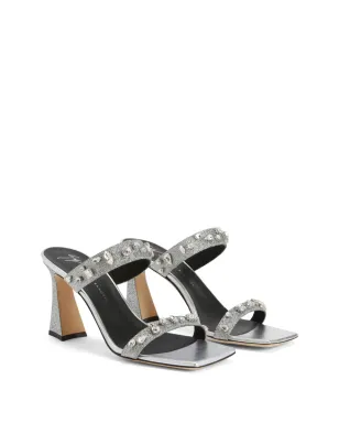 Giuseppe Zanotti Flaminia 85mm クリスタル付きサンダル - シルバー - サムネイル2