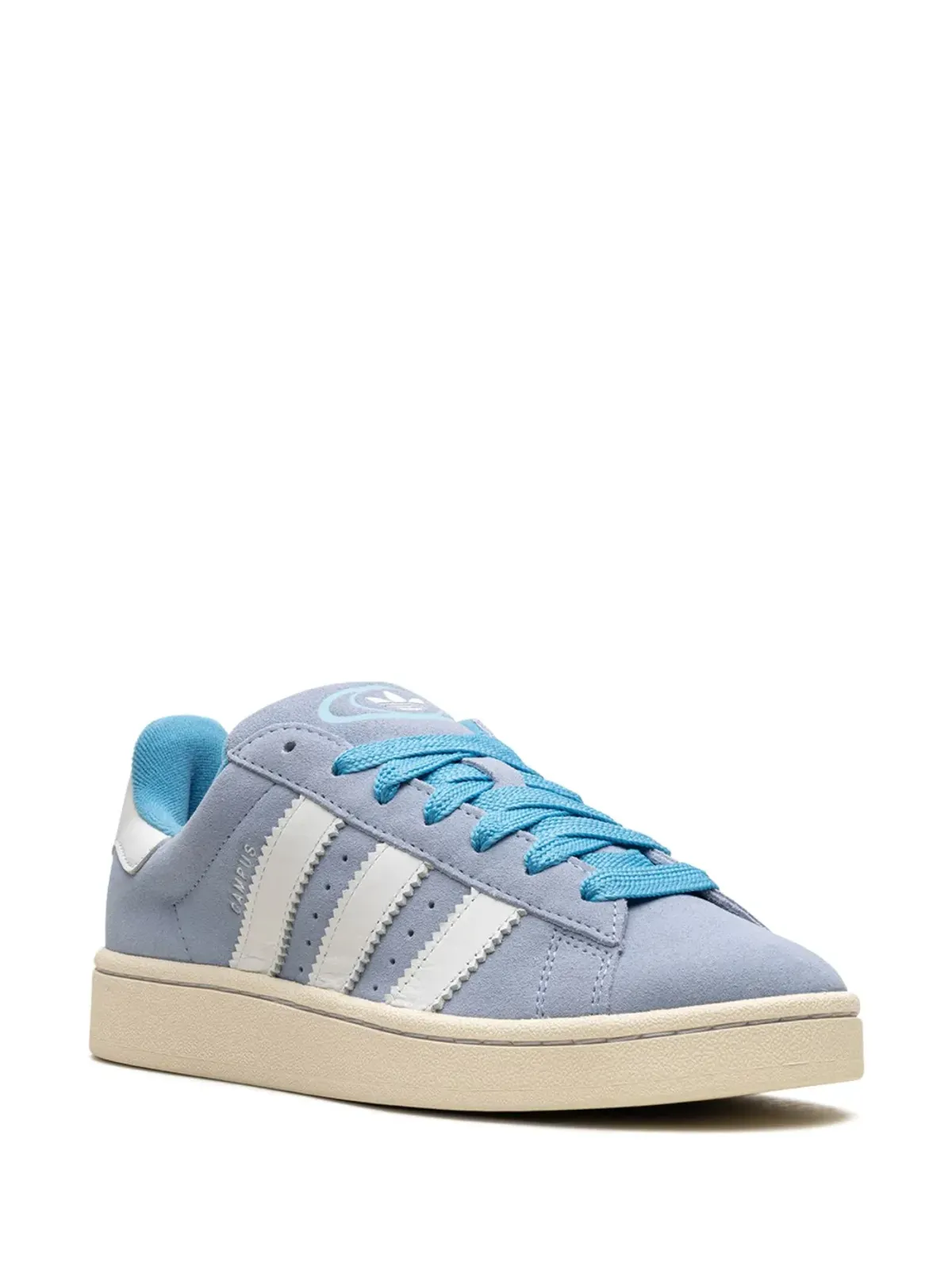 adidas カーフレザー ラウンドトゥ スニーカー ブルー - 画像2