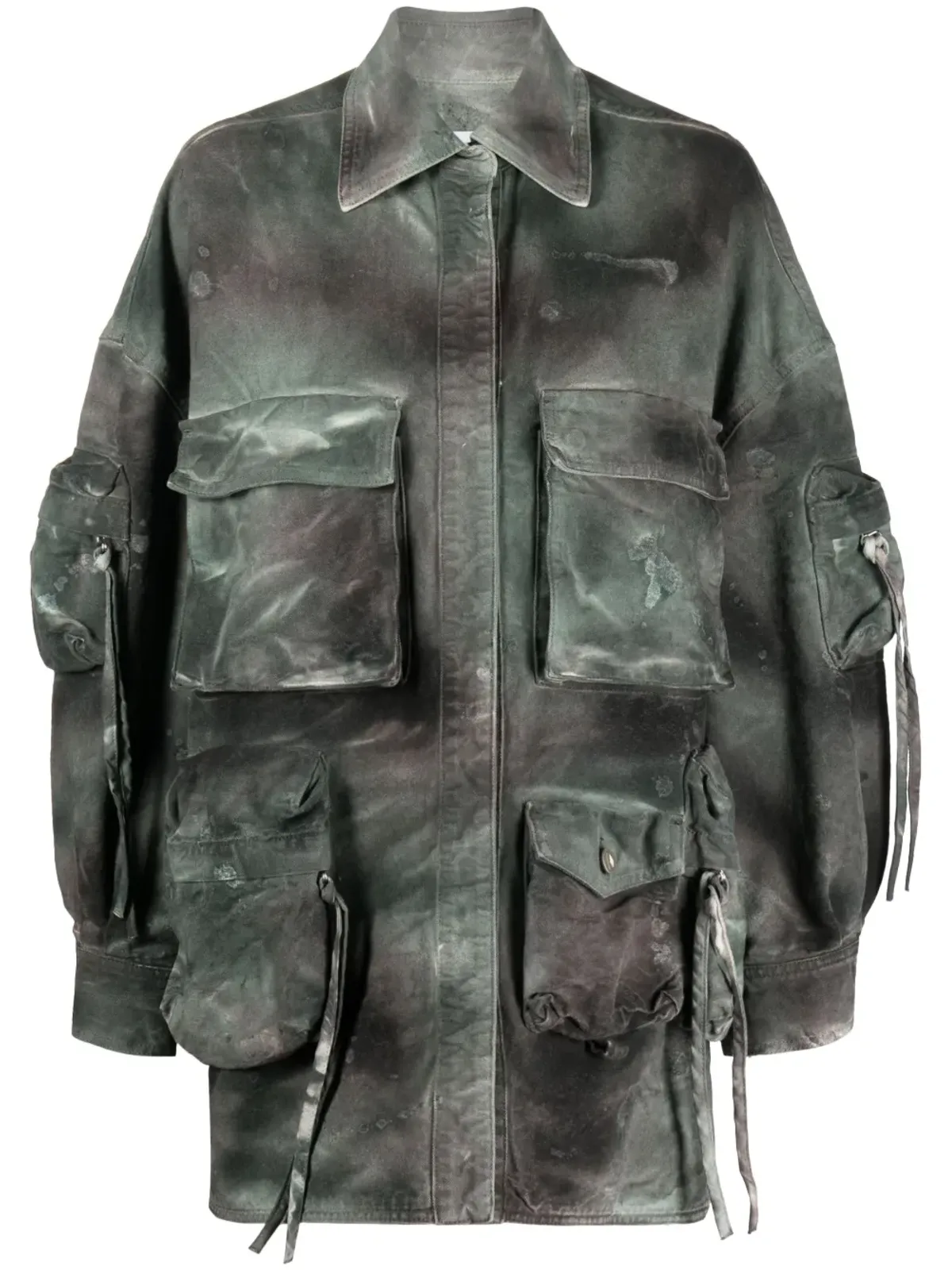 The Attico Fern ダメージ加工デニムジャケット - グリーン - 画像1