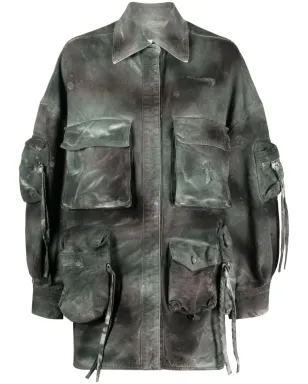 The Attico Fern ダメージ加工デニムジャケット - グリーン - サムネイル1