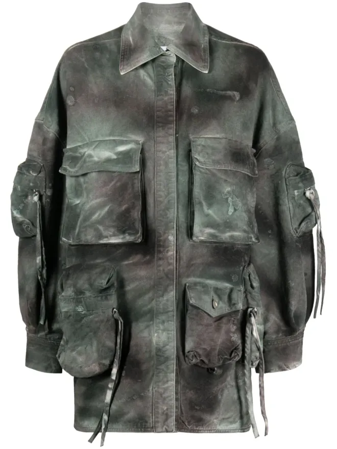 THE ATTICO The Attico Fern ダメージ加工デニムジャケット - グリーンの商品画像