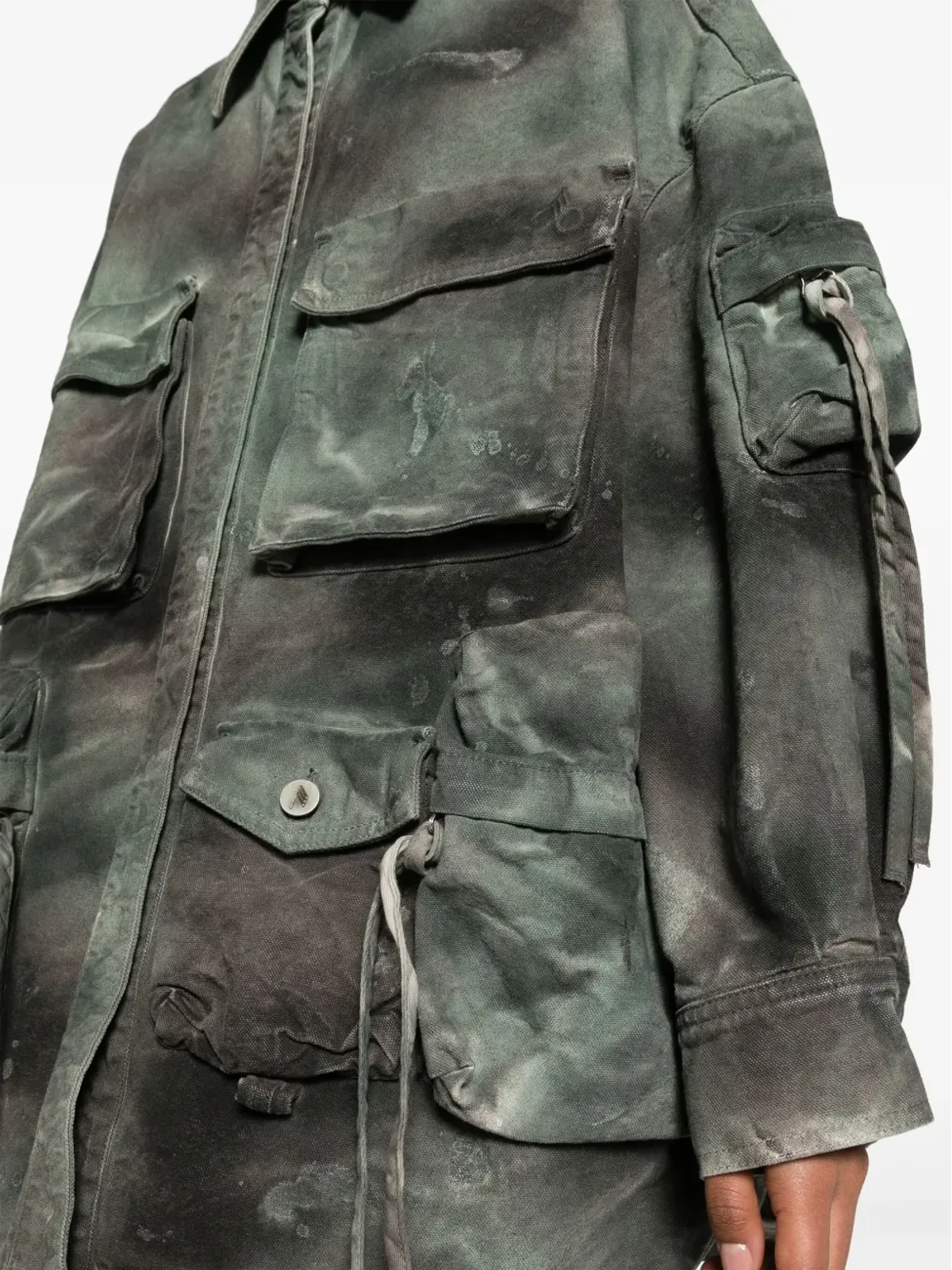 The Attico Fern ダメージ加工デニムジャケット - グリーン - 画像5