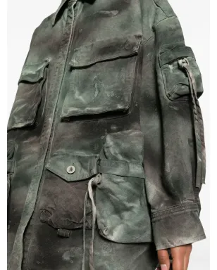 The Attico Fern ダメージ加工デニムジャケット - グリーン - サムネイル5