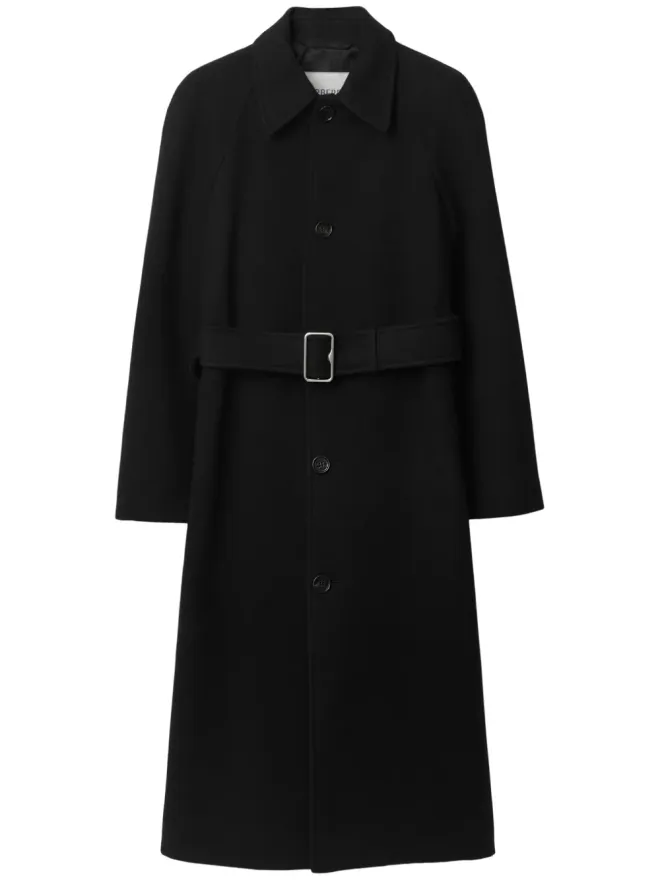 Burberry Burberry ベルテッド ウール コート - ブラックの商品画像