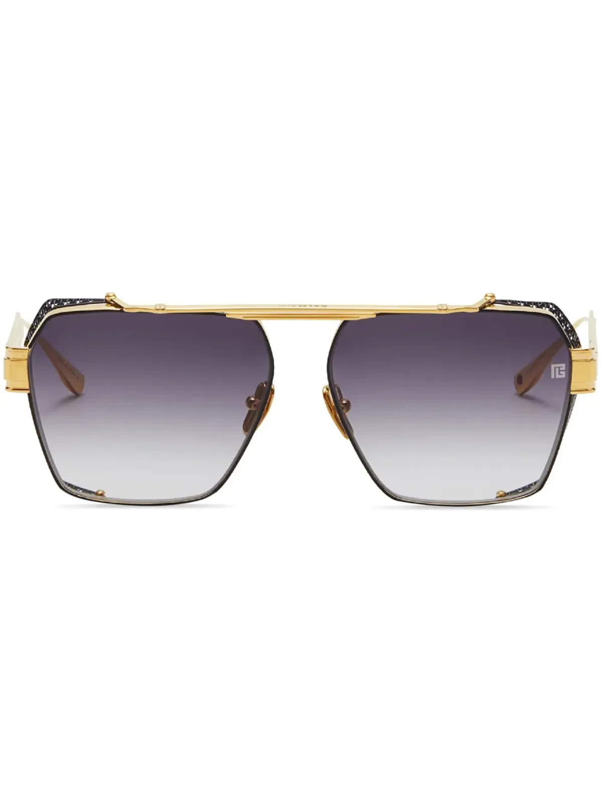 Balmain Eyewear ロゴ入りオーバーサイズフレーム サングラス - 画像1