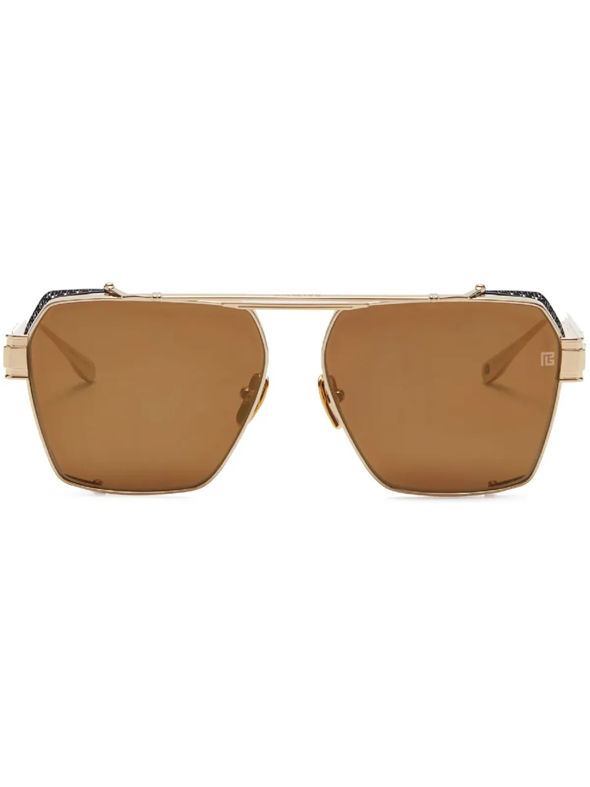 Balmain Eyewear プレミア スクエアフレーム サングラス - ブラウン - 画像1