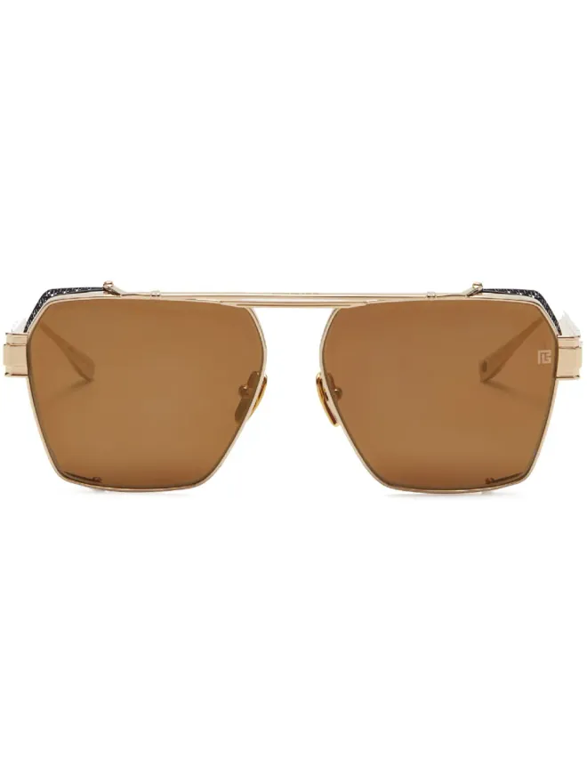 Balmain Eyewear Balmain Eyewear プレミア スクエアフレーム サングラス - ブラウンの商品画像