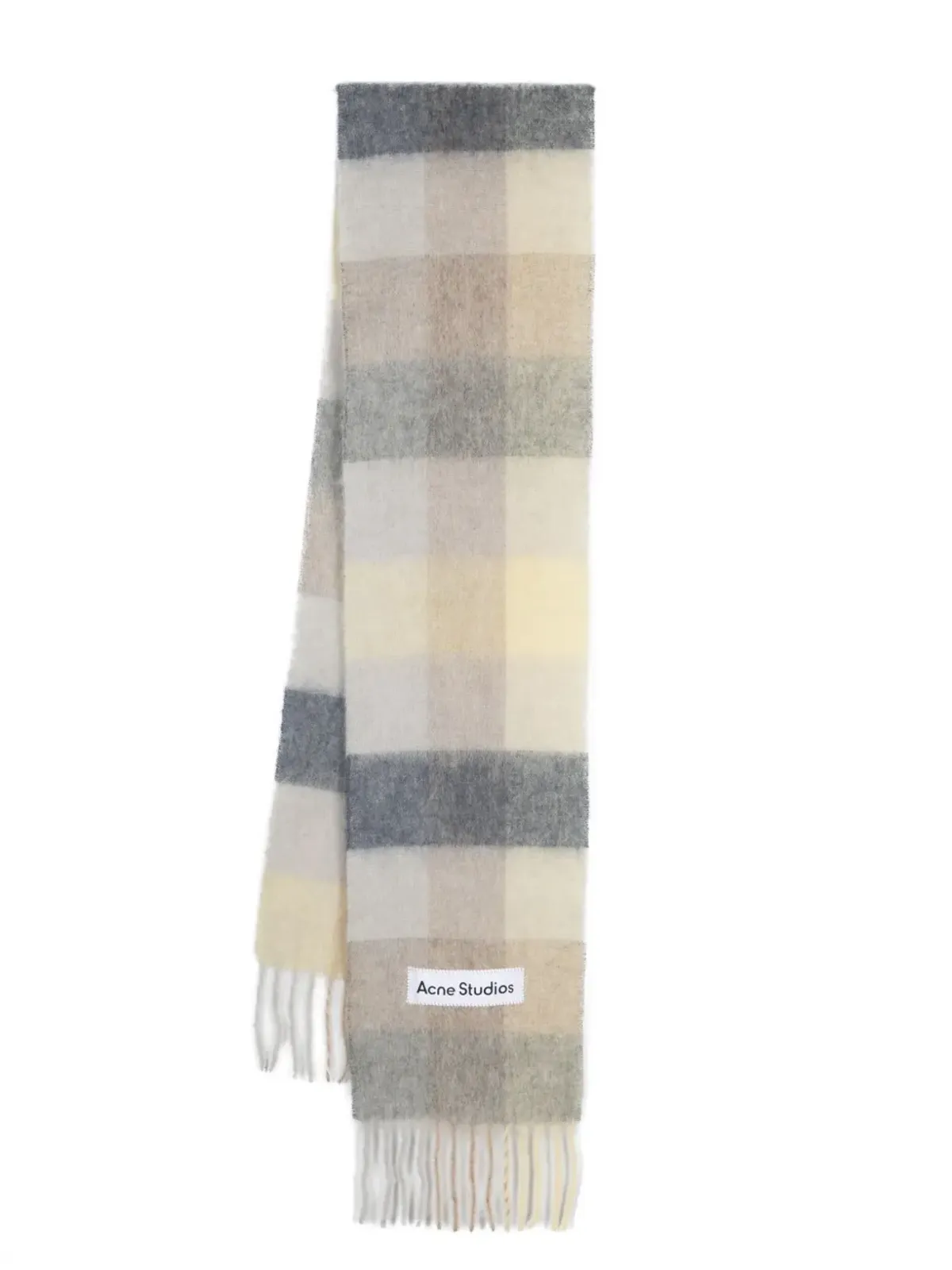 Acne Studios チェック柄ロゴアップリケスカーフ - 画像1