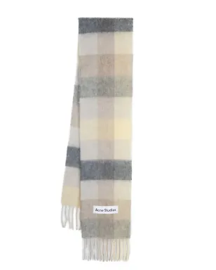 Acne Studios チェック柄ロゴアップリケスカーフ - サムネイル1