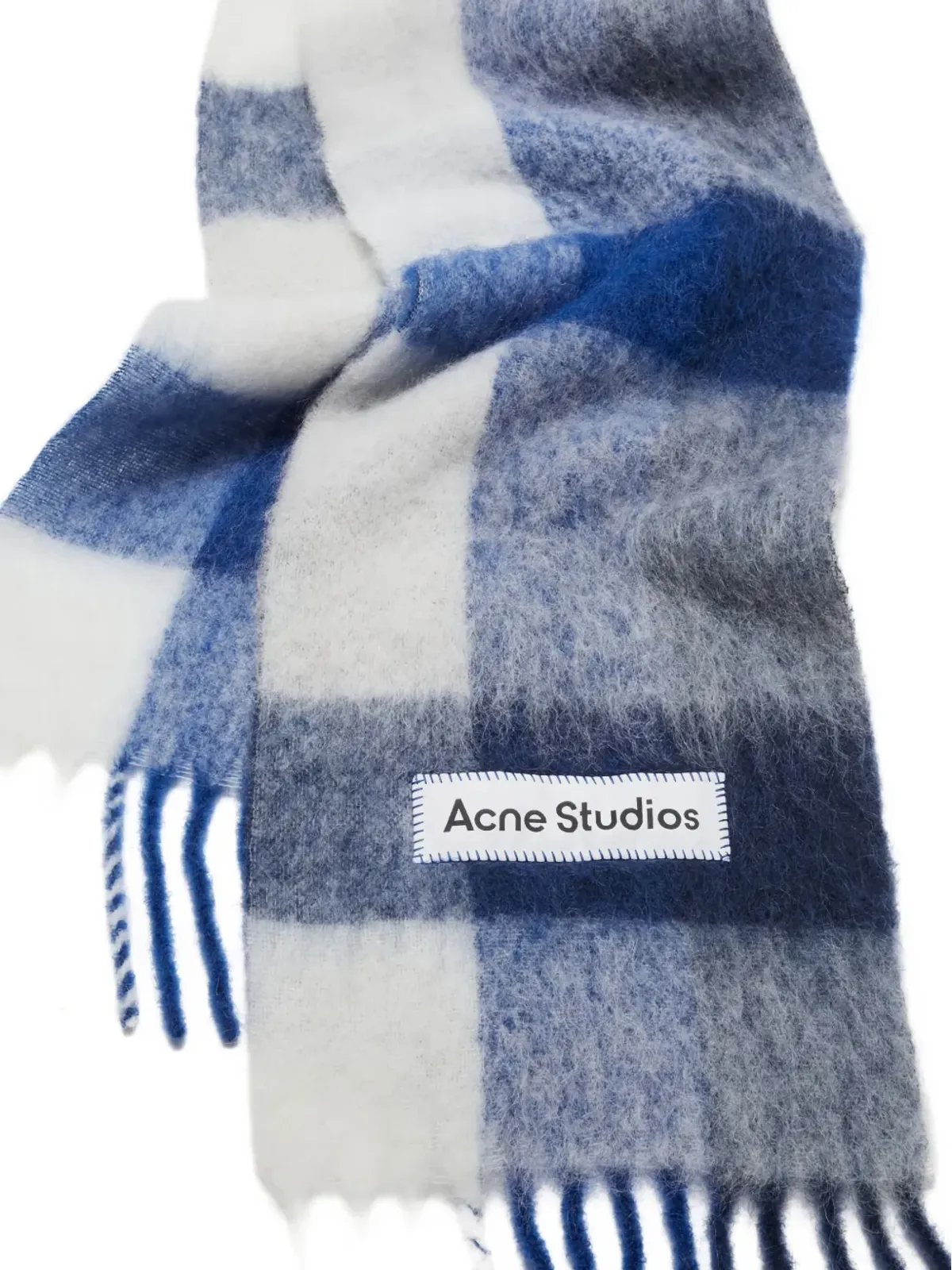 Acne Studios チェック ロゴアップリケ スカーフ - 画像2