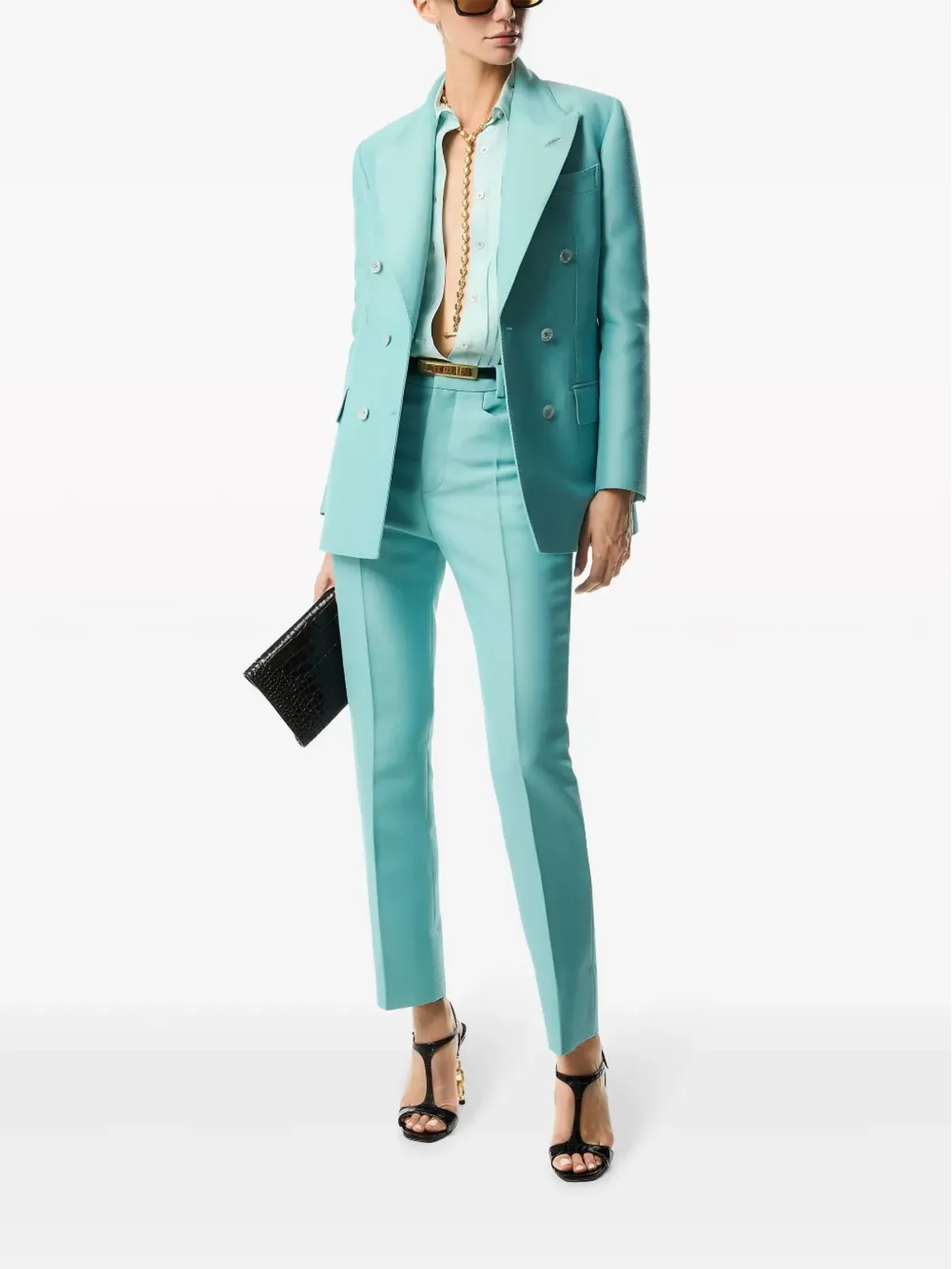TOM FORD プリーツディテールのシルクシャツ - ブルー - 画像2