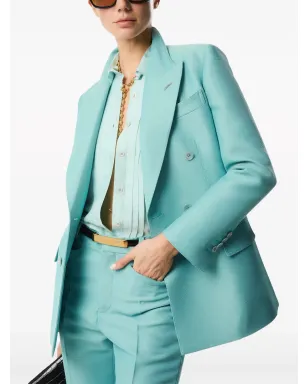 TOM FORD プリーツディテールのシルクシャツ - ブルー - サムネイル4