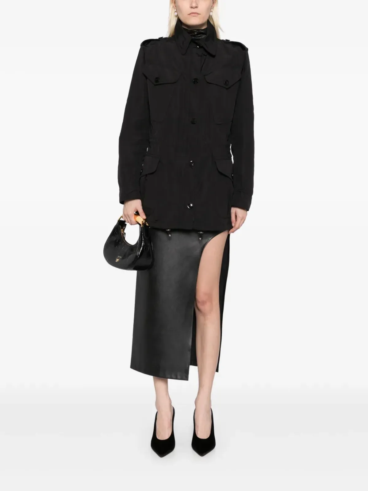 TOM FORD ドローストリングウエスト ミリタリージャケット - ブラック - 画像2