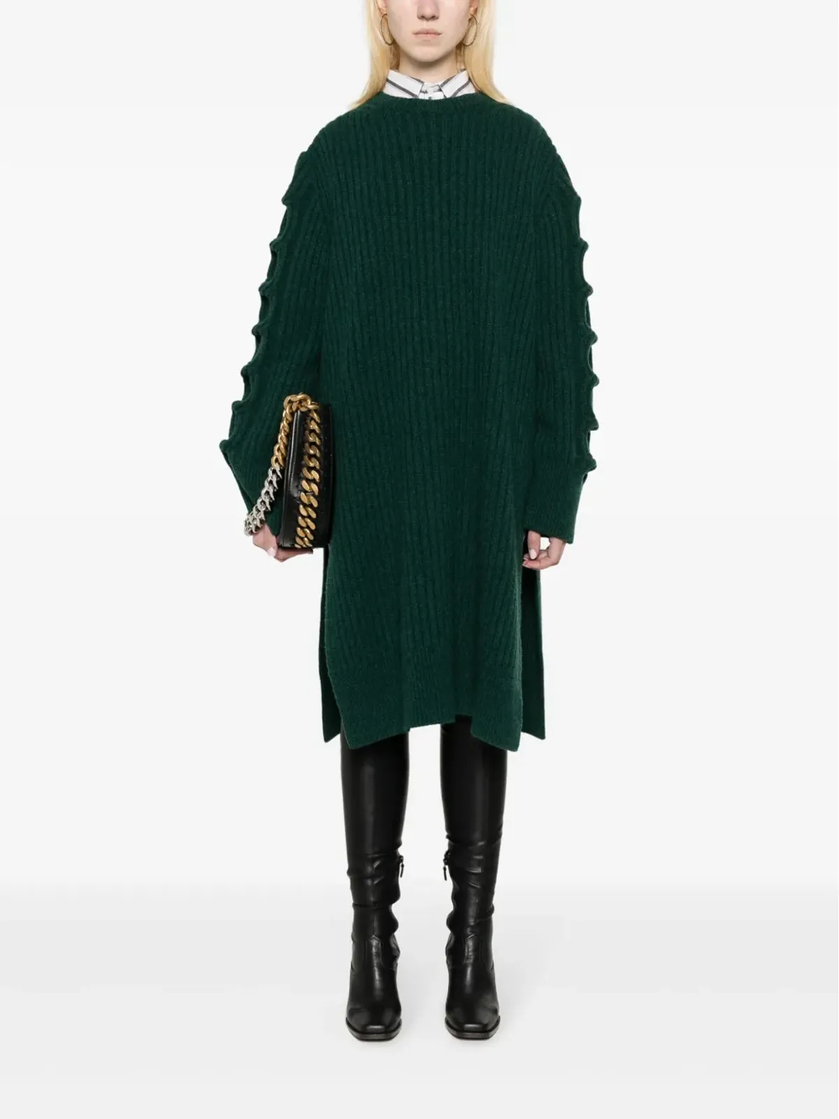 Stella McCartney ラウンドネック ミディ丈 ニットドレス - グリーン - 画像2