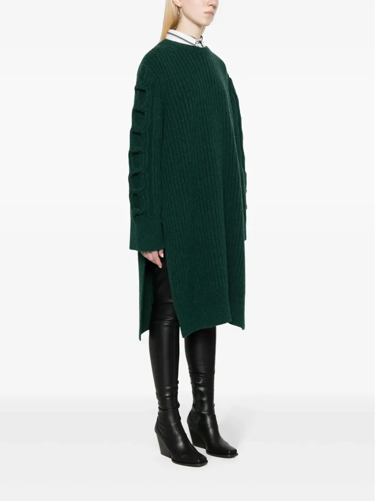 Stella McCartney ラウンドネック ミディ丈 ニットドレス - グリーン - 画像3