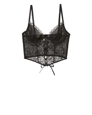 Fleur Du Mal アイレット装飾レースアップビスチェ ブラック - サムネイル1