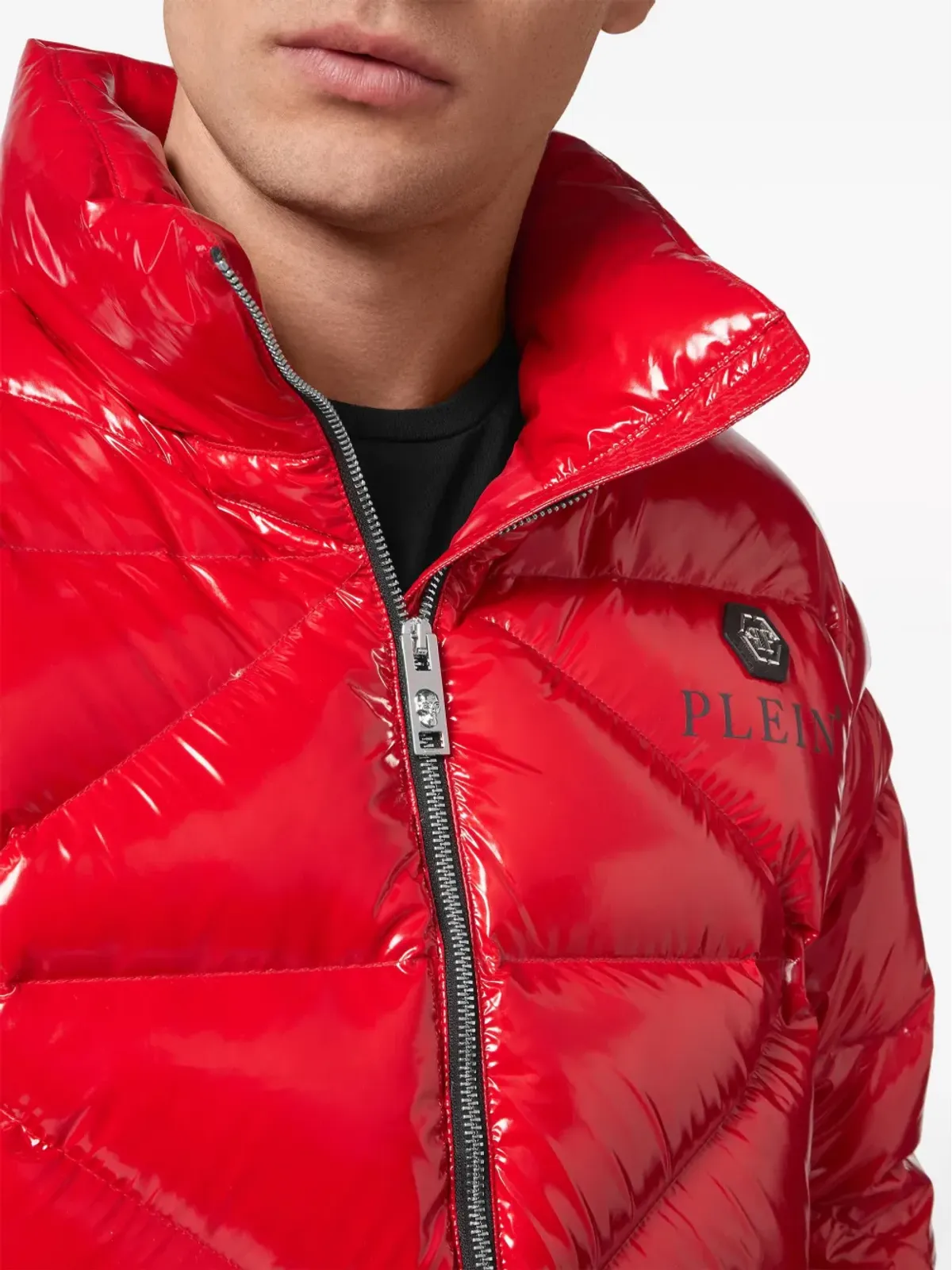 Philipp Plein グロッシー・パディングジャケット - レッド - 画像5