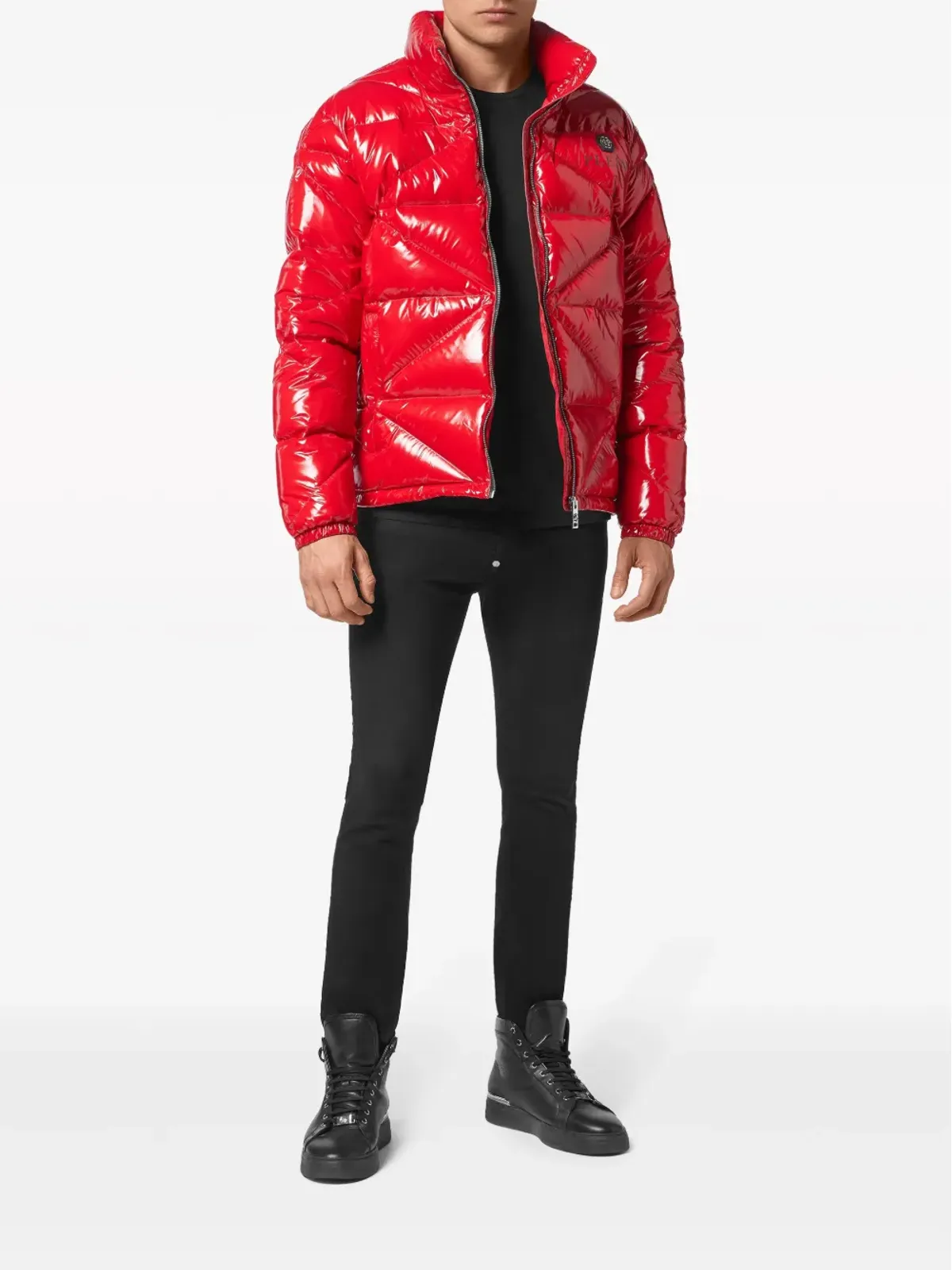 Philipp Plein グロッシー・パディングジャケット - レッド - 画像2